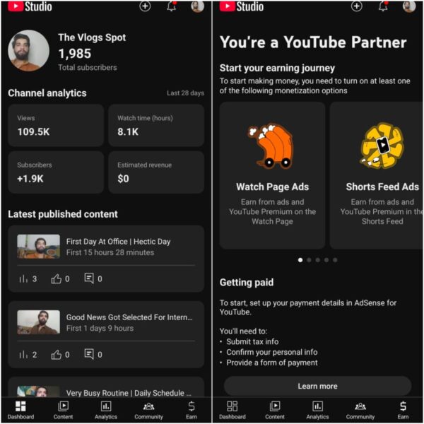 Monetized YouTube Channel